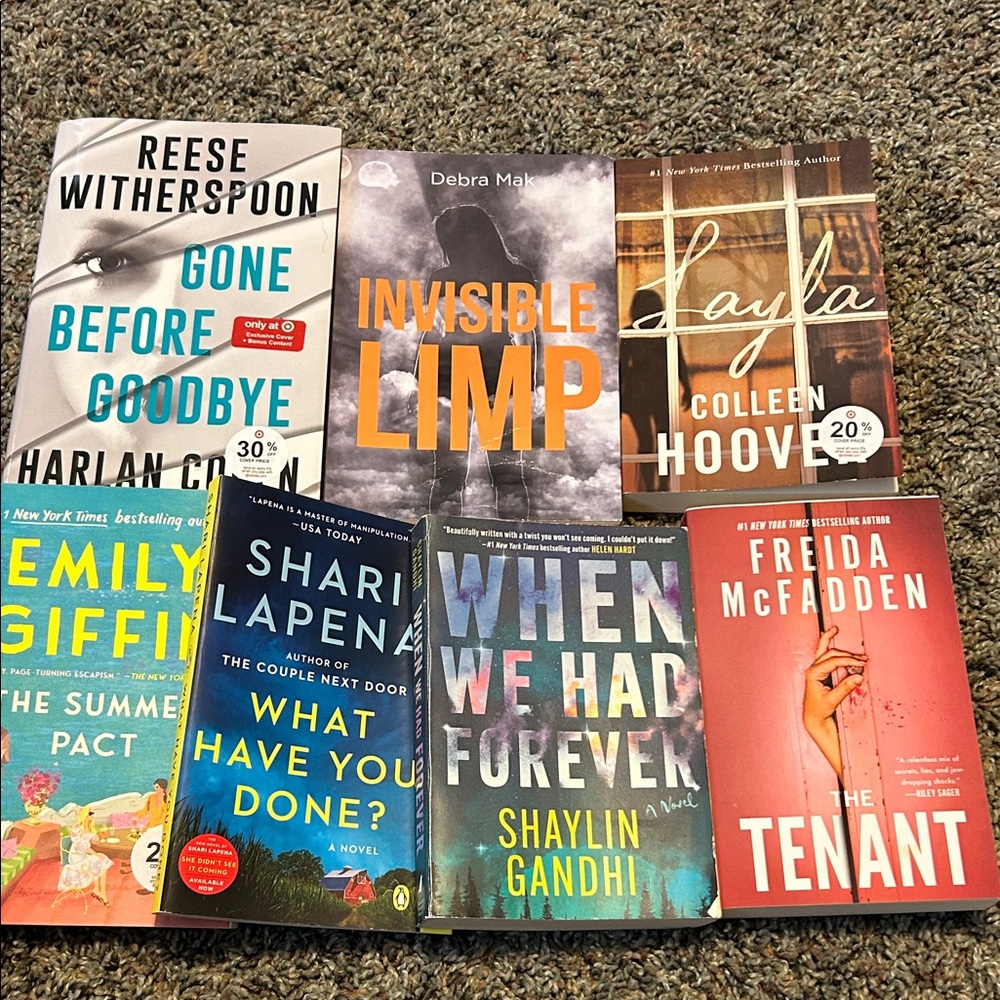 7 Assorted Books @ about 2.14 each! 
Sold as 1 Lot only.